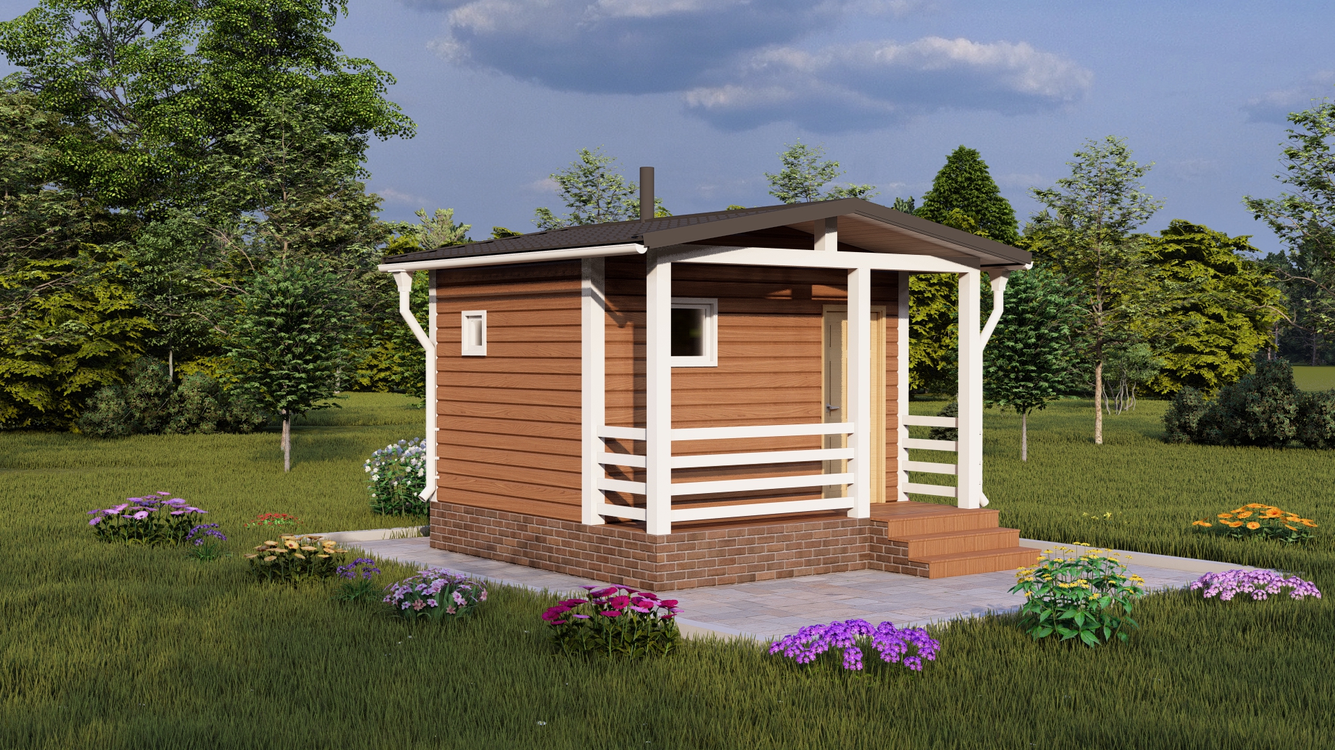 Каркасная баня «Клязьма» 4х4м