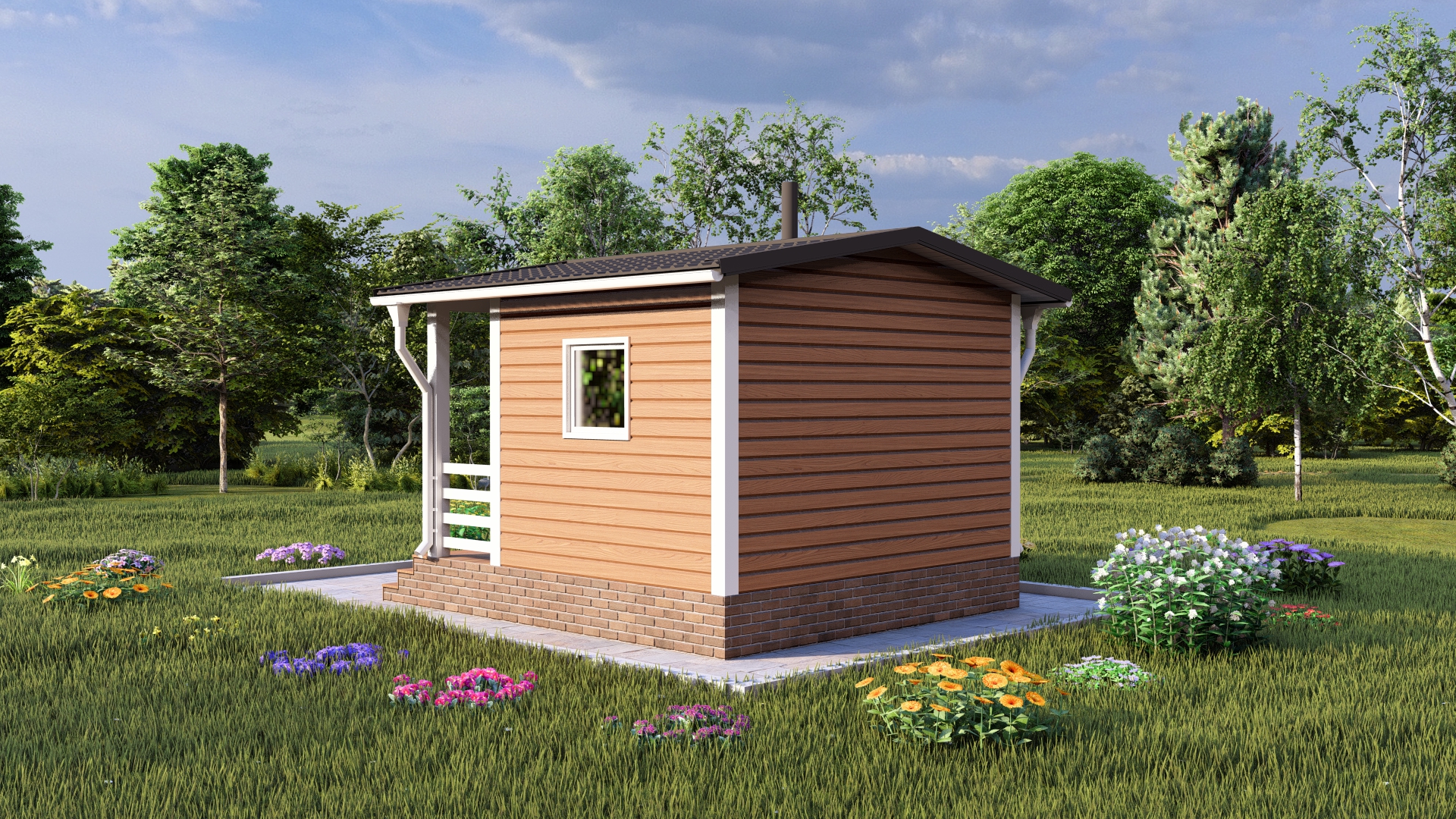 Каркасная баня «Клязьма» 4х4м