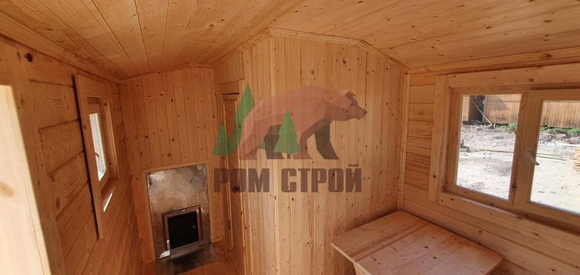 Перевозная баня из бруса "Калуга" 5х2,3м