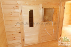 Баня из профбруса 5х6 с террасой в Сосновом Бору