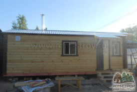 Баня из бруса 8,2х2,6 м с хозблоком Деревянка, Карелия