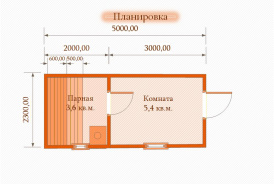 Каркасная баня 2х5  в Скандинавском стиле