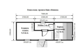 Перевозная баня из бруса "Ненила" 7х2,3м