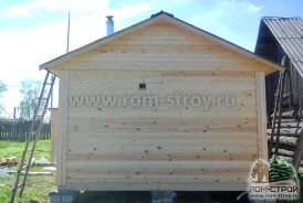 Баня из бруса 4х3 с террасой в подмосковье