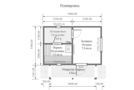 Каркасная баня 5х3,3 м "Ашукино"