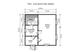 План бани 6х6