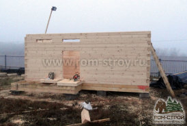 Баня из сухого прямого бруса 145х145 мм 6х6 м с террасой