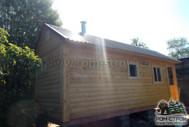 Баня 7х2,3 м с высокой крышей в Лен.обл.