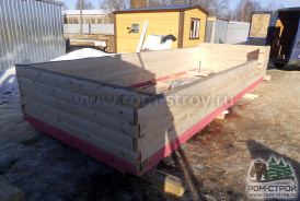 Сборка бани из бруса 150х150 мм на производстве