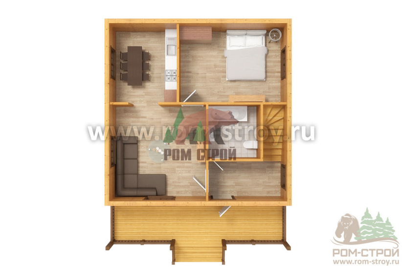 Каркасный дом "Боримир" 8х10 м