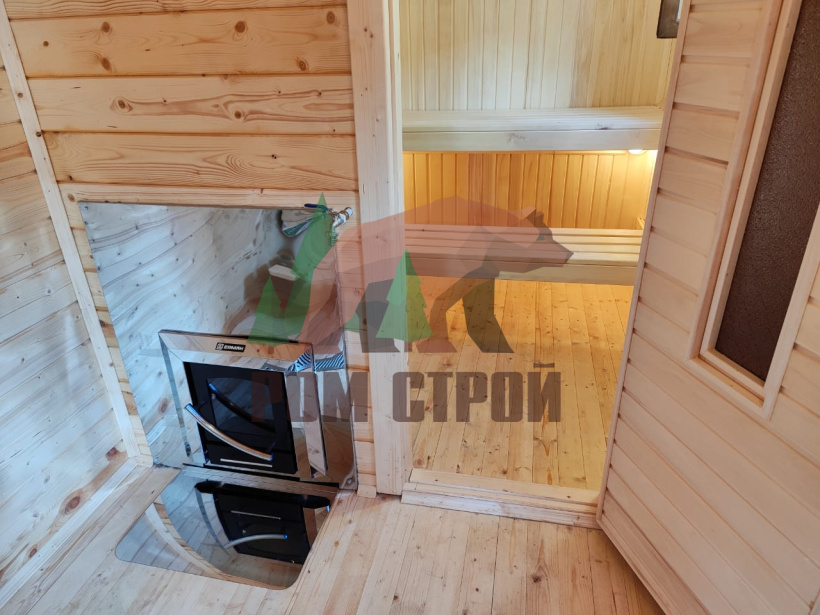 Перевозная баня из бруса 7х2,3 "Дубки"