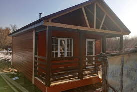 Каркасная баня 5х7,5 с террасой Курск