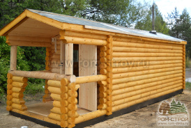 Баня из оцилиндрованного бревна