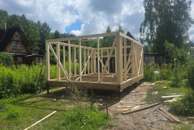 Вертикальный фасад каркасной бани 6х4 Конаково, Тверь