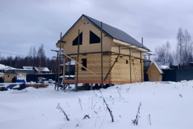 Баня 6х8 из сухого бруса в Дмитровском районе, Яхрома, М.О.