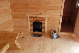 Вид на печь из комнаты отдыха