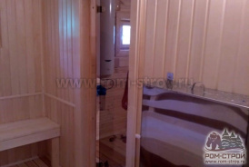 Интерьер каркасной бани 6х6 с террасой