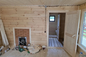 Баня из бруса 38,5 м² с коммуникациями