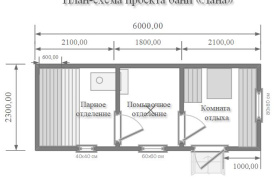 Установка теплой бани из бруса 6х2,3 м в Кашинском районе, Тверской обл.