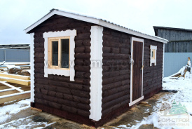 Баня из профилированного бруса в цвете Палисандр Боровичи, Новгородская область