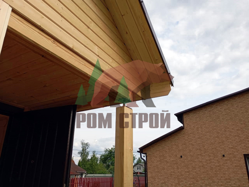 Баня из бруса с панорамными окнами 4х6