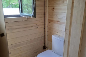 Баня из бруса 38,5 м² с коммуникациями
