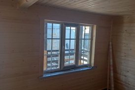 Каркасная баня 5х7,5 с террасой Курск