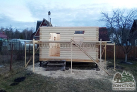Баня на сваях из бруса под ключ 5х4 в г. Чехов, М.О.