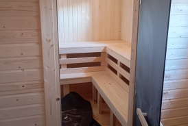 Каркасная баня 5х7,5 с террасой Курск