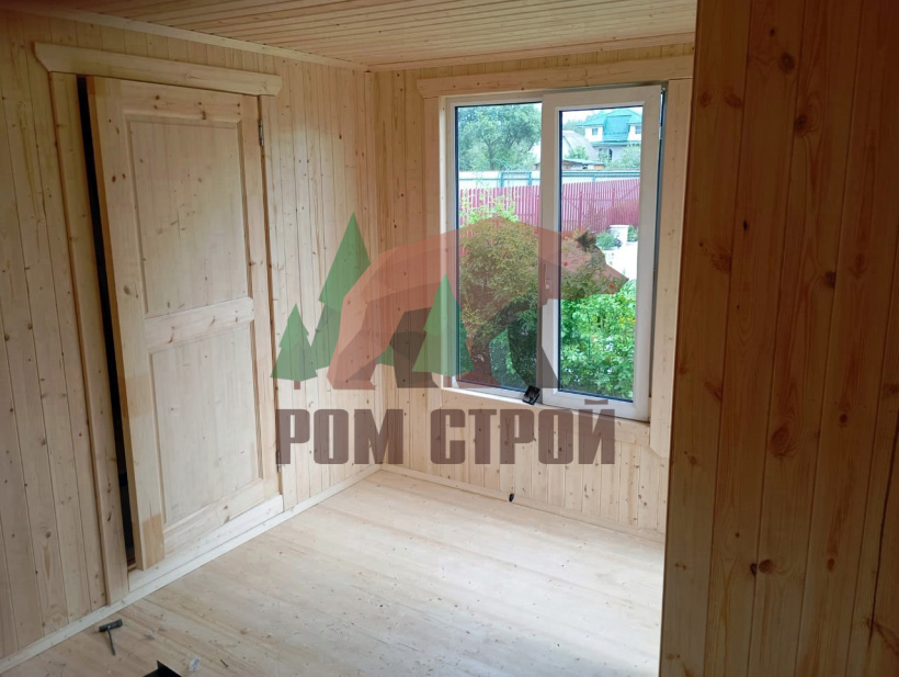 Баня из бруса с панорамными окнами 4х6