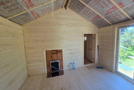 Вертикальный фасад каркасной бани 6х4 Конаково, Тверь
