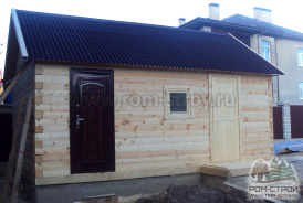Два входа в Баню из бруса 6х4 м