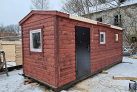 Мобильная баня из сухого бруса с печкой Ермак