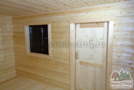 Баня 5х4 на сваях с обвязкой профтрубой, кровля Shinglas