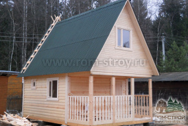 Дом из бруса 6х4 c открытой террасой под ключ