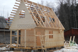 Дом из бруса 6х4 c открытой террасой под ключ