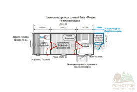 Баня из бруса 8,2х2,6 м с хозблоком Деревянка, Карелия