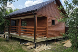 Баня из бруса 38,5 м² с коммуникациями