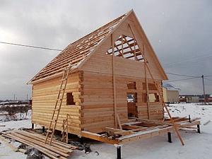 Строительство дома из бруса с террасой 6х8 м