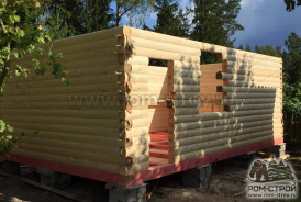 Баня из бруса 6х4 с комнатой на втором этаже