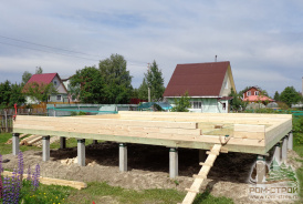 Под усадку дом 6х8 под ломанной крышей