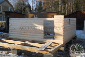 Дом из бруса 6х4 c открытой террасой под ключ