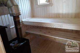 Сборка бани 6х2,3 на участке. Сэндвич в стену