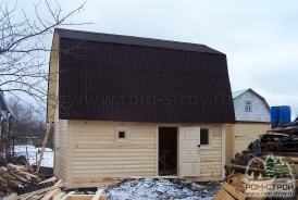 Баня из бруса 4х6 с каркасной мансардой, Бояркино, Московская область