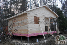 Баня из сухого бруса 6х6 с теплым тамбуром Можайск