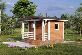 Каркасная баня «Клязьма» 4х4м