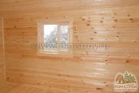Интерьер брусовой бани 6х6, печь в парной, выносной бак