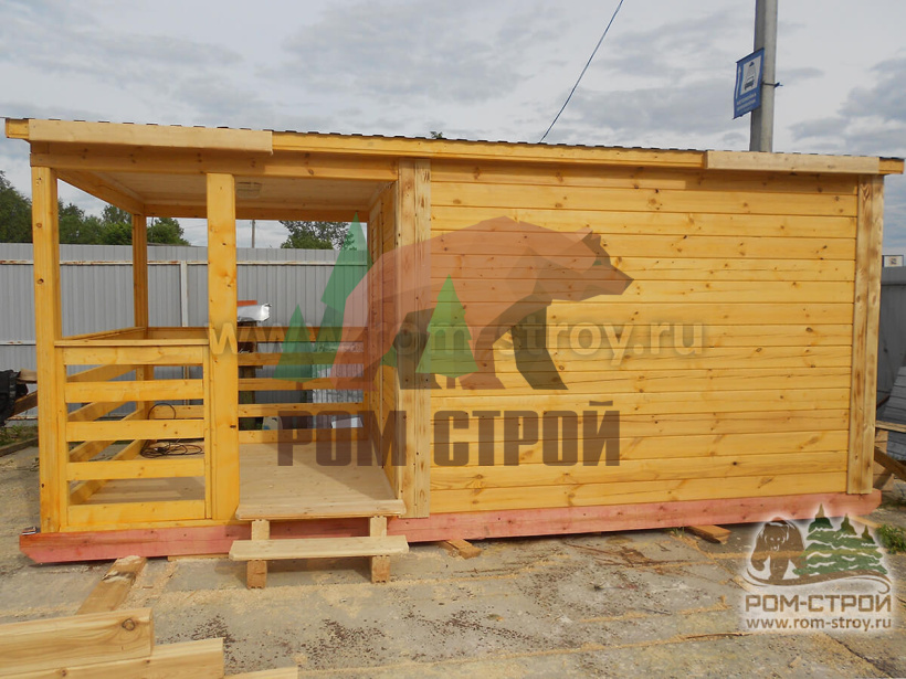 Перевозная баня из бруса "Злата" 5х2,3м