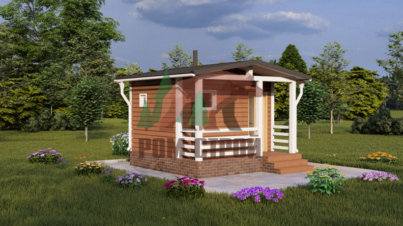 Каркасная баня «Клязьма» 4х4м