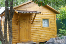 Каркасная мансарда с верандой к бане из бруса